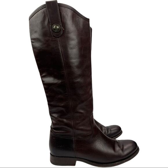 Frye Dark Brown Leather Melissa Western Tall Riding Boots  Size 5.5 Style 77167 - Picture 14 of 16